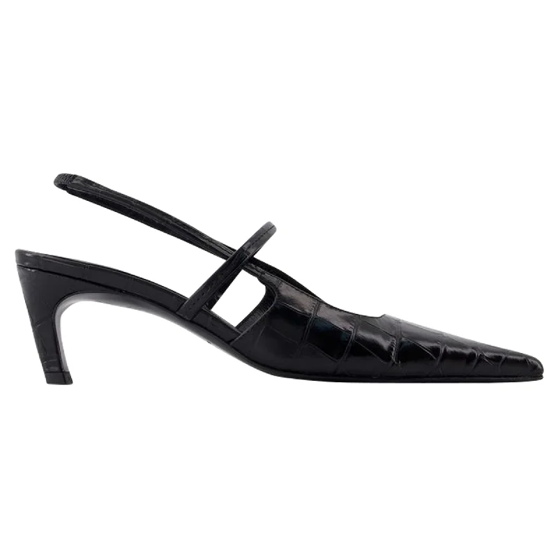 The Sharp Slingback - TOTEME - Leather - Black