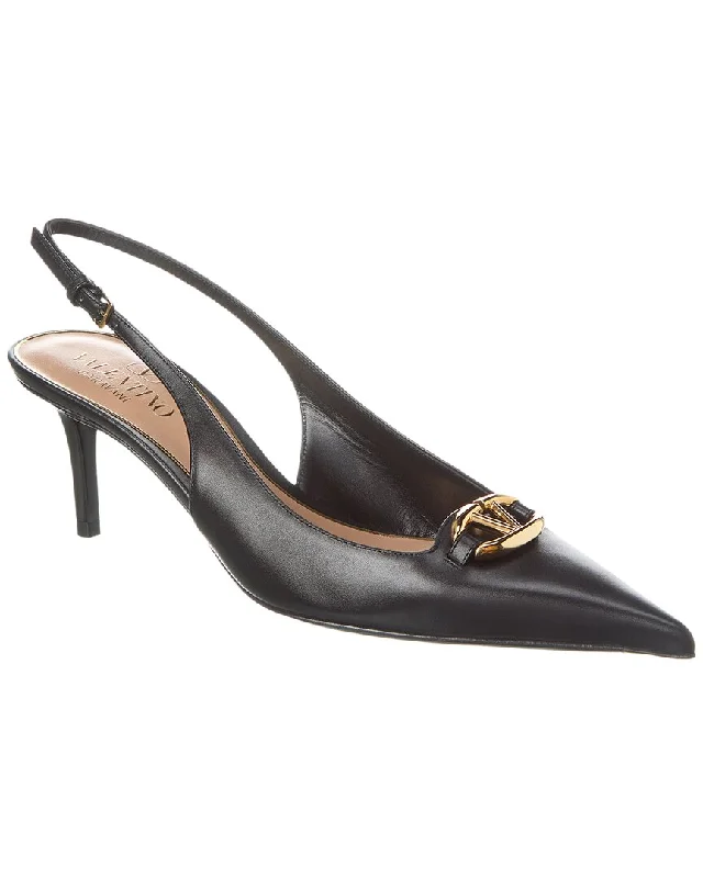 Valentino VLogo 60 Leather Slingback Pump