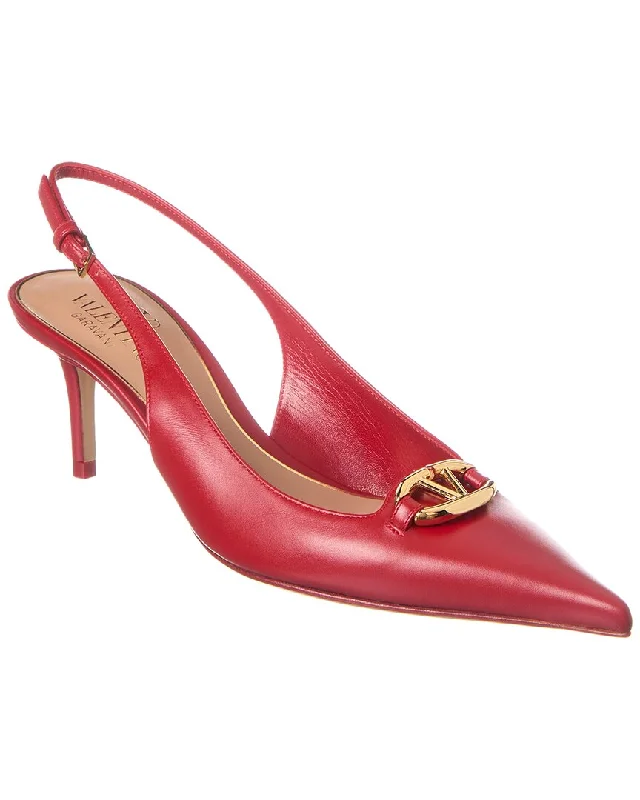 Valentino VLogo 60 Leather Slingback Pump