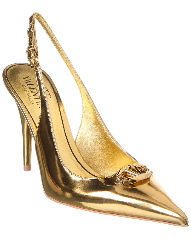 Valentino VLogo 90 Leather Slingback Pump