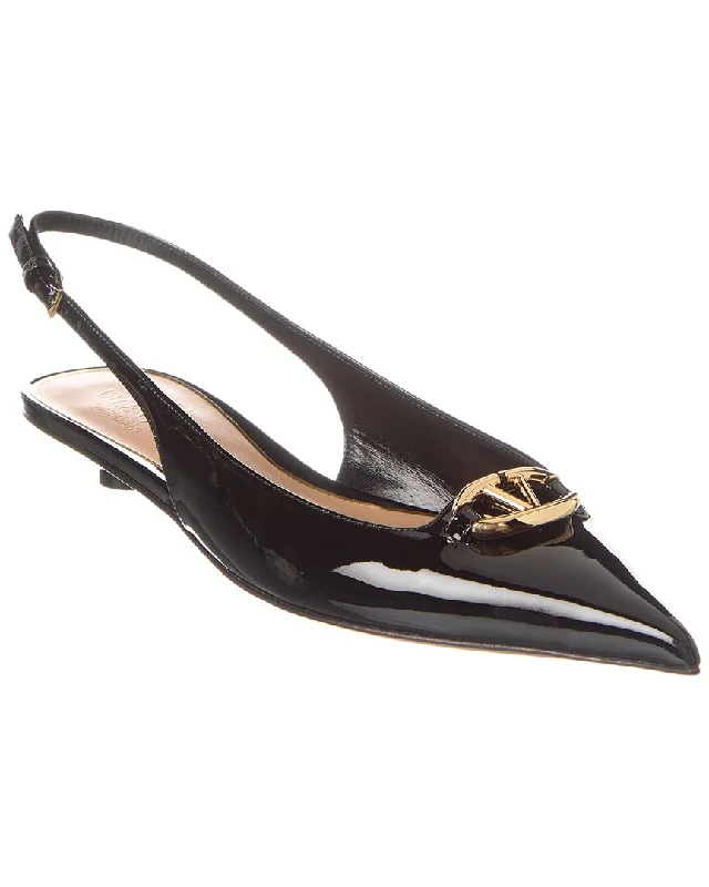 Valentino VLogo Patent Slingback Flat