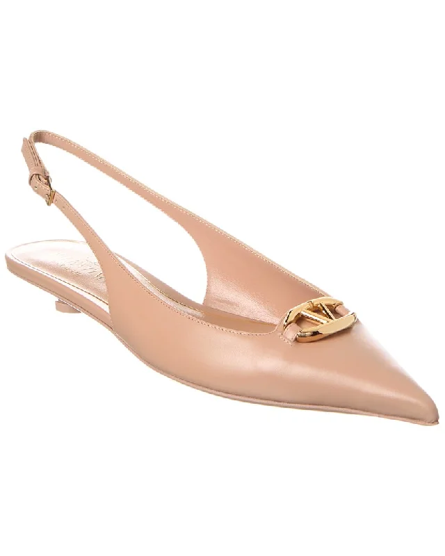 Valentino VLogo Signature Leather Slingback Pump