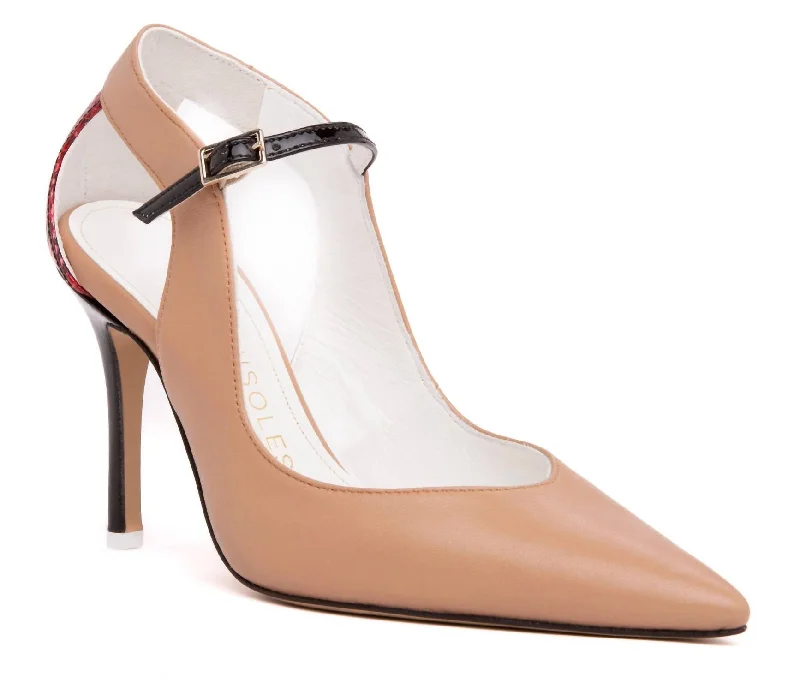 Women's Agnese High Heel Pump In Nude/red