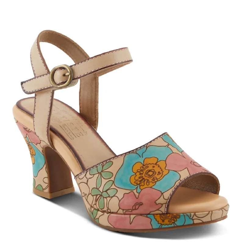 Women's Camryn Heeled Sandal In Peach Multi