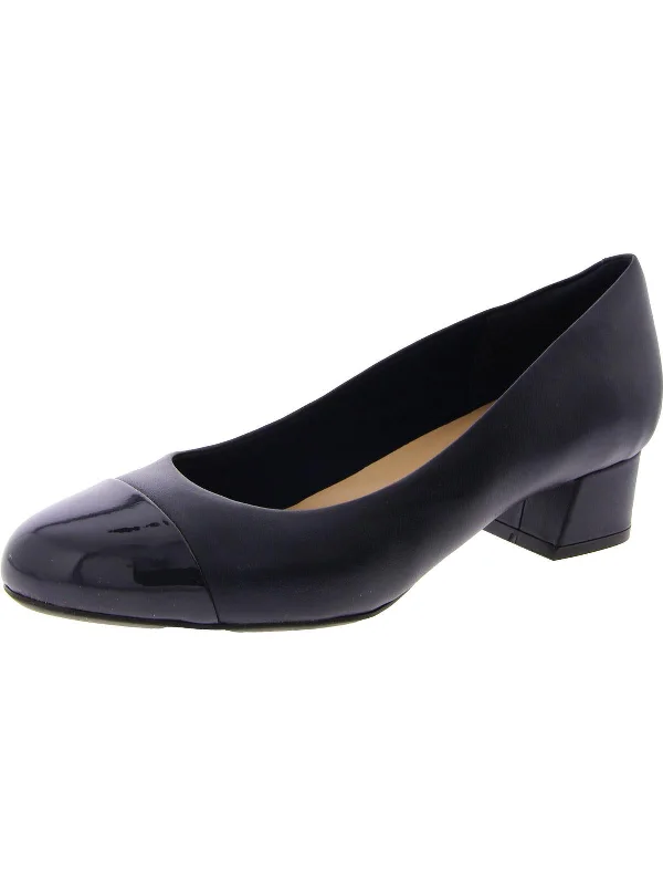 Womens Faux Leather Slip On Pumps