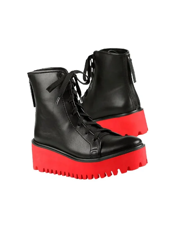 Women's Flatform Camper In Black/red