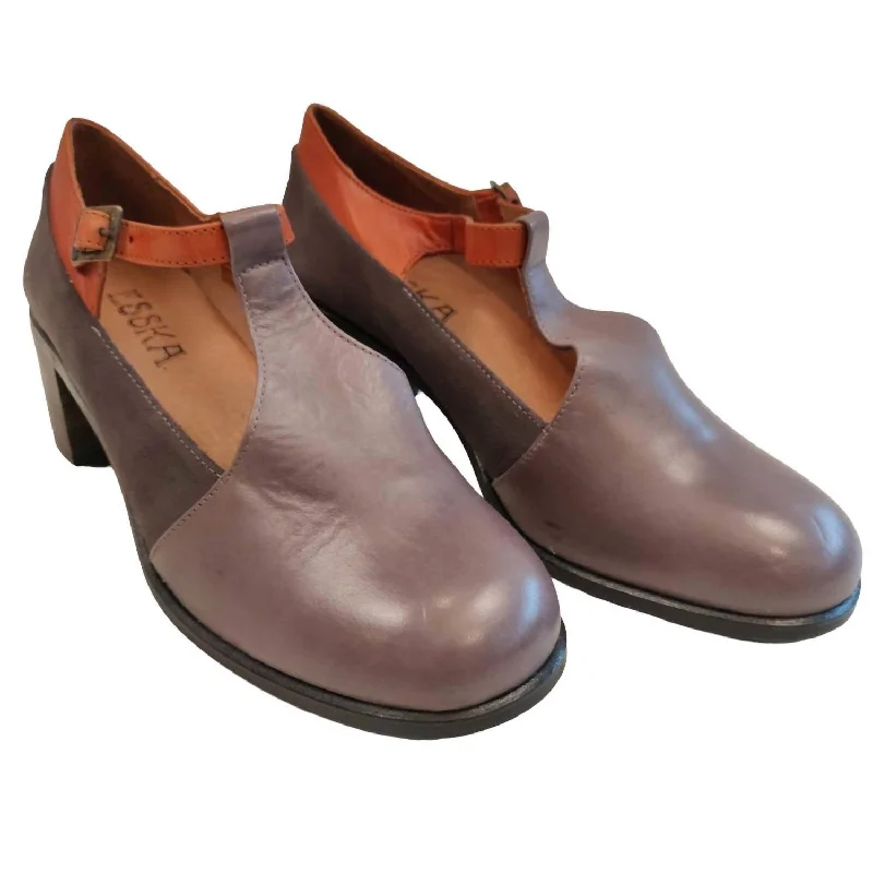 Women's Flynn Block Heel Shoes In Grey/rusty