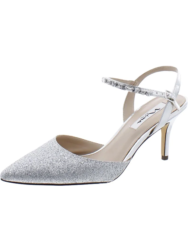 Womens Glitter Slingback Dress Heels