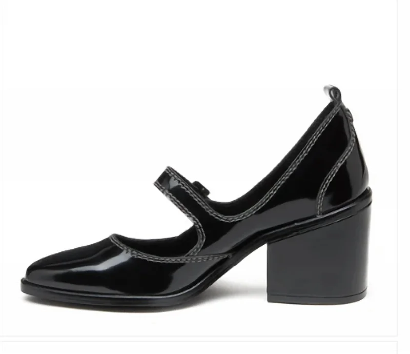 Women's Mary Janes Elm Leather Sandal In Black