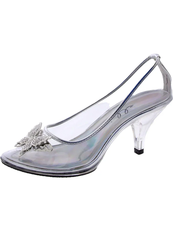 Womens Metallic Cone Heel Pumps