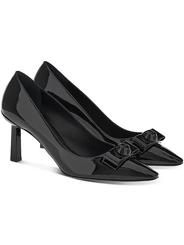 Womens Patent Leather Kitten Heel Pumps