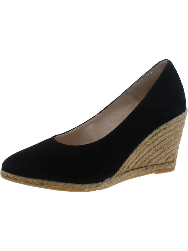 Womens Suede Slip-On Wedge Heels